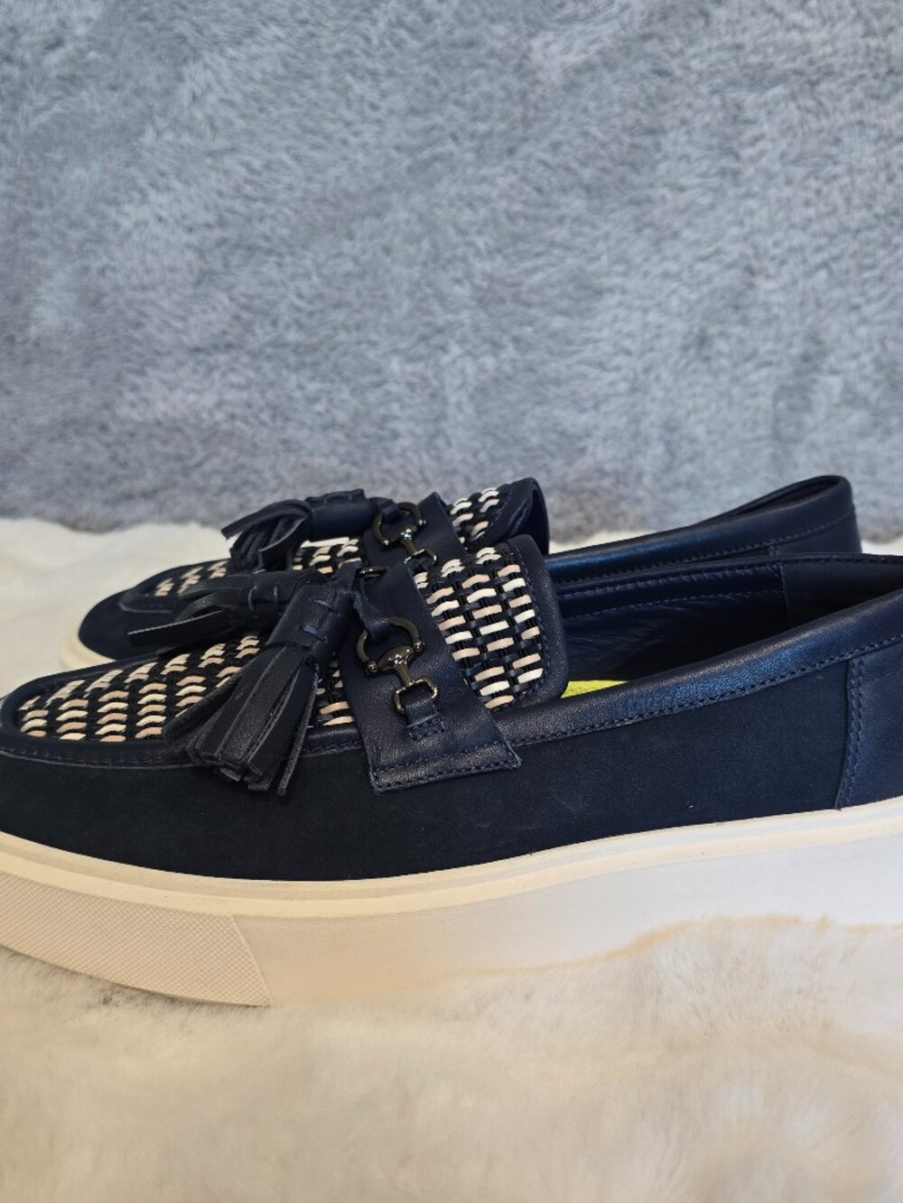 Kurt Geiger London Milibank Tassel Loafer Navy Leather Men's Size 41 NEW Resort